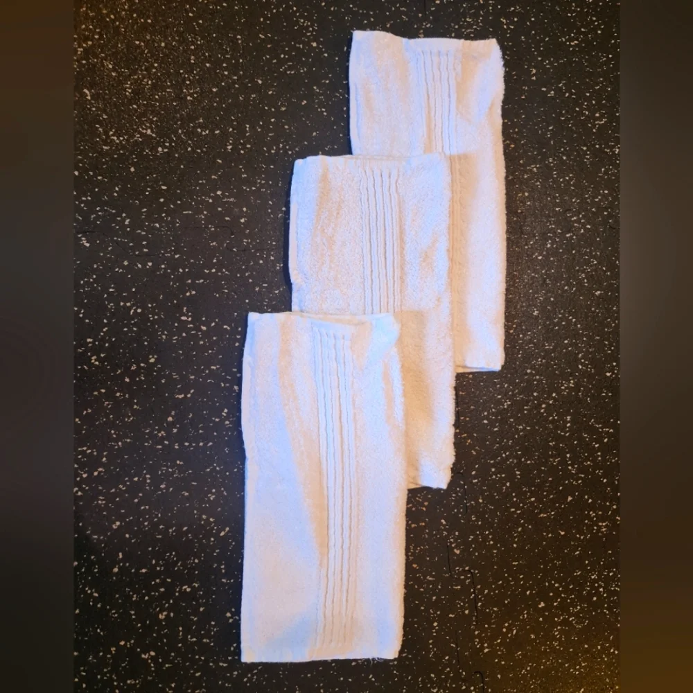 Washcloths White Turkish Luxury Collection 65% Cotton 35% Modal Like New Set/3